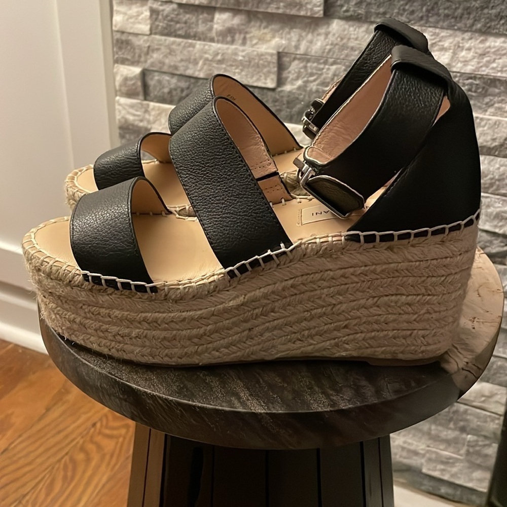 ANTONIO MELANI WOMEN WEDGE PLATFORM LEATHER SANDALS 6.5 - Picture 4 of 7
